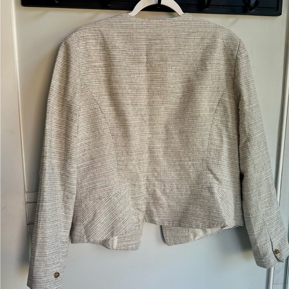 Halogen Open Front V-Neck Jacket, white/ Grey Tweed, Women's Size XL - Picture 4 of 4